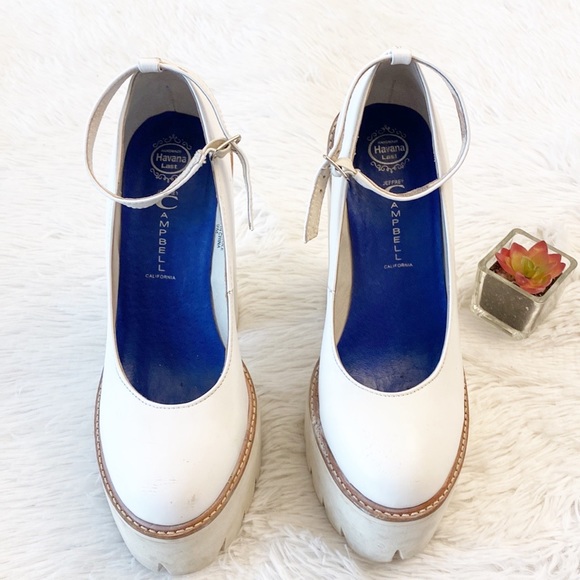 Jeffrey CAMPBELL | Scully 2 White Platform Heels Mary Jane leather women’s 9 - Picture 4 of 10